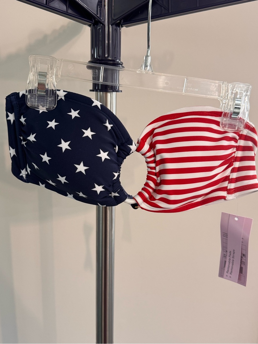 wild fable Stars & Stripes Bandeau Bikini Top - Red & Navy